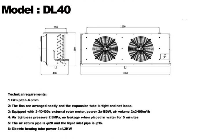 DL serie DL22 unit cooler certificazione CE air cooler personalizzato 3HP refrigeration evaporator ceiling evaporator, adatto per la refrigerazione in magazzino, camera frigorifera, frigorifero per verdure 3