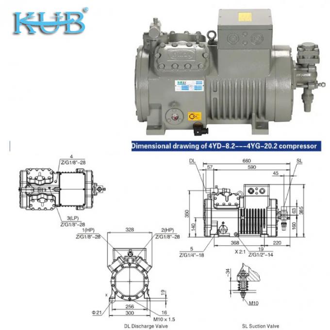 Da 2HP a 50HP Made in China Supporta compressore frigorifero personalizzato economico per celle frigorifere Compressore a pistoni semiermetico,compressore per celle frigorifere,sistema di celle frigorifere,cella frigorifera industriale 5