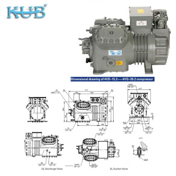 Da 2HP a 50HP Made in China Supporta compressore frigorifero personalizzato economico per celle frigorifere Compressore a pistoni semiermetico,compressore per celle frigorifere,sistema di celle frigorifere,cella frigorifera industriale 6