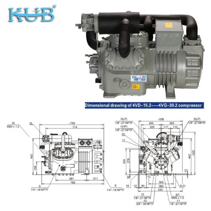 Da 2HP a 50HP Made in China Supporta compressore frigorifero personalizzato economico per celle frigorifere Compressore a pistoni semiermetico,compressore per celle frigorifere,sistema di celle frigorifere,cella frigorifera industriale 8