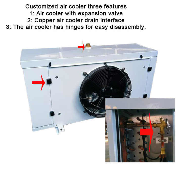 DD12 Coil di evaporatore idrofilo di alluminio con pinna di raffreddamento dell'aria con cerniere Evaporatore con valvola di espansione evaporatore per camera fredda