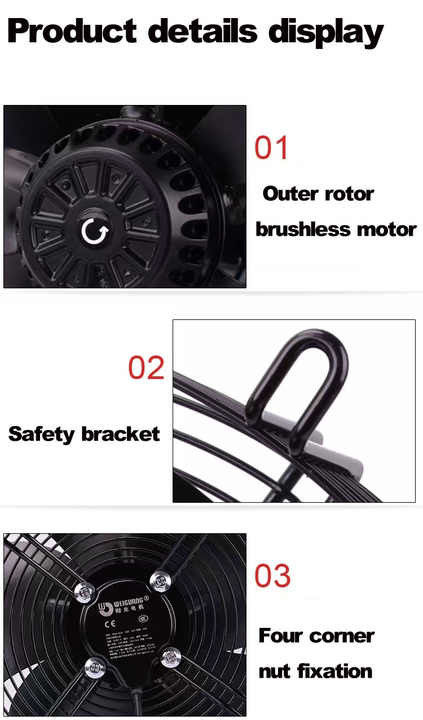 Serie YWF 200 a 630 mm di deposito a freddo Ventilatore Lamella Motore Condensatore Evaporatore Ventilatore Produttore Ventilatore di flusso assiale rotore esterno