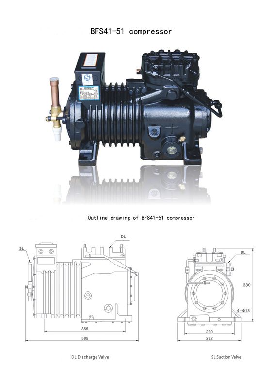 BFS51 Sala fredda affidabile Compressore semi-ermetico Unità di condensazione Serbatoio a freddo