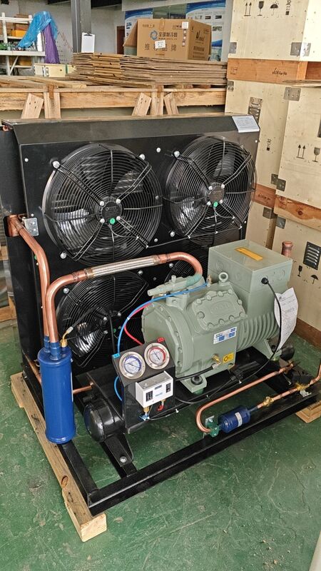 KUB FNH4-120 Mini Air Cooled Condenser 380V Copper Tube Aluminum Fin New Industrial Refrigeration Unit Multi-Refrigerant