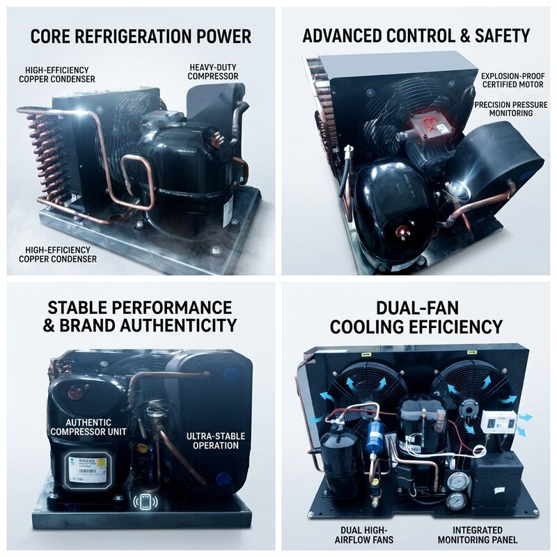 Copeland ZB15KQE Scroll Compressor Small Condensing Unit 2HP R404A 220V 50Hz Hermetic Cold Room Freezer