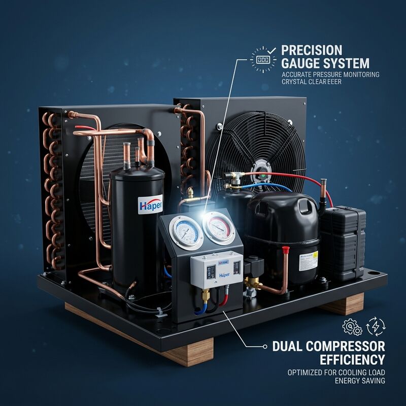 Congelatore ermetico per celle frigorifere conforme al mercato europeo del rotolo R134a R404A dell'unità di condensazione 2HP certificato ISO CE piccolo