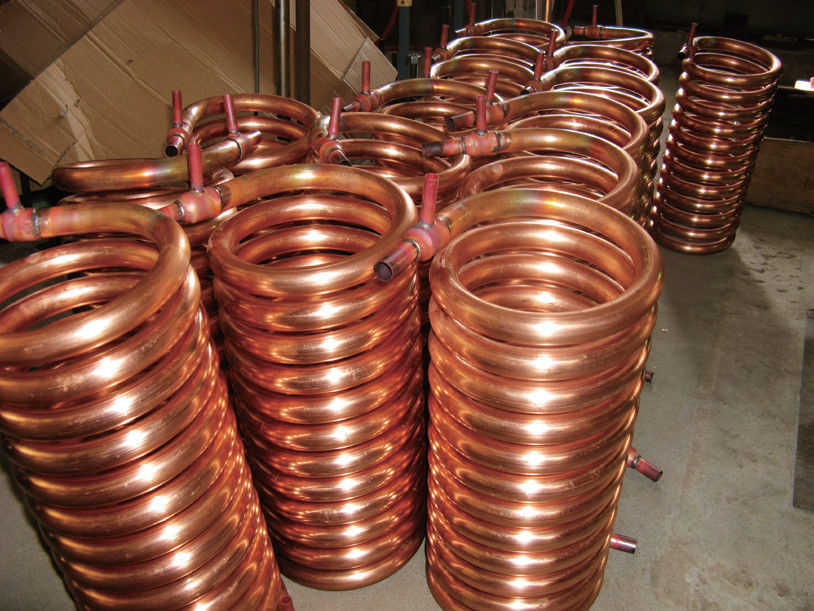 Macchina del ghiaccio, bobina di alluminio del condensatore dell'aletta del tubo di rame di raffreddamento ad olio la camera d'aria dello scambiatore di calore del doppio tubo